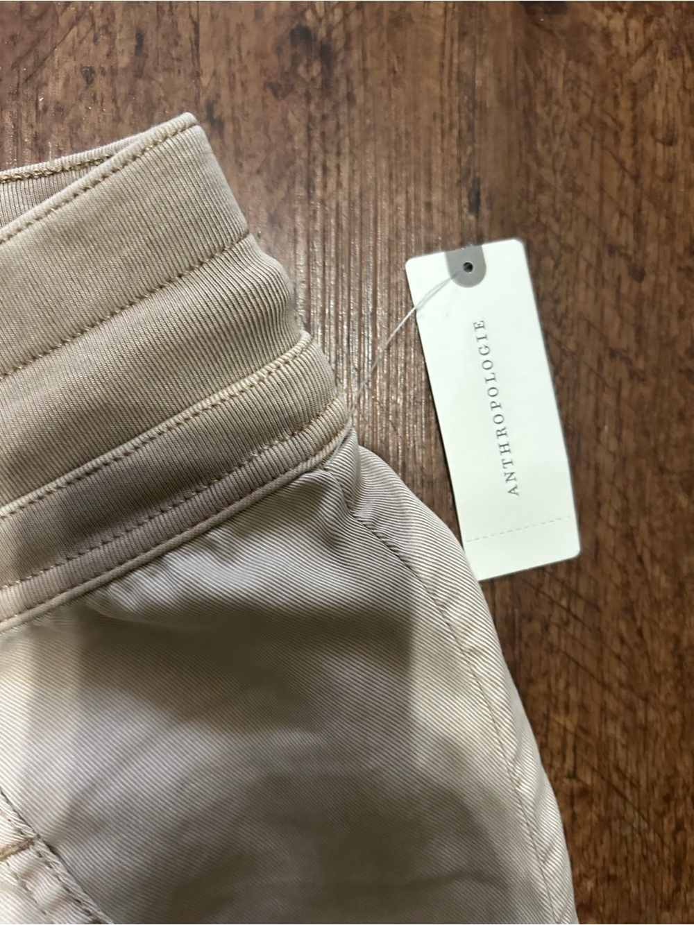 By Anthropologie Cargo Jogger Pants Women XL Beige Lyocell Utility Drawstring - Picture 4 of 7